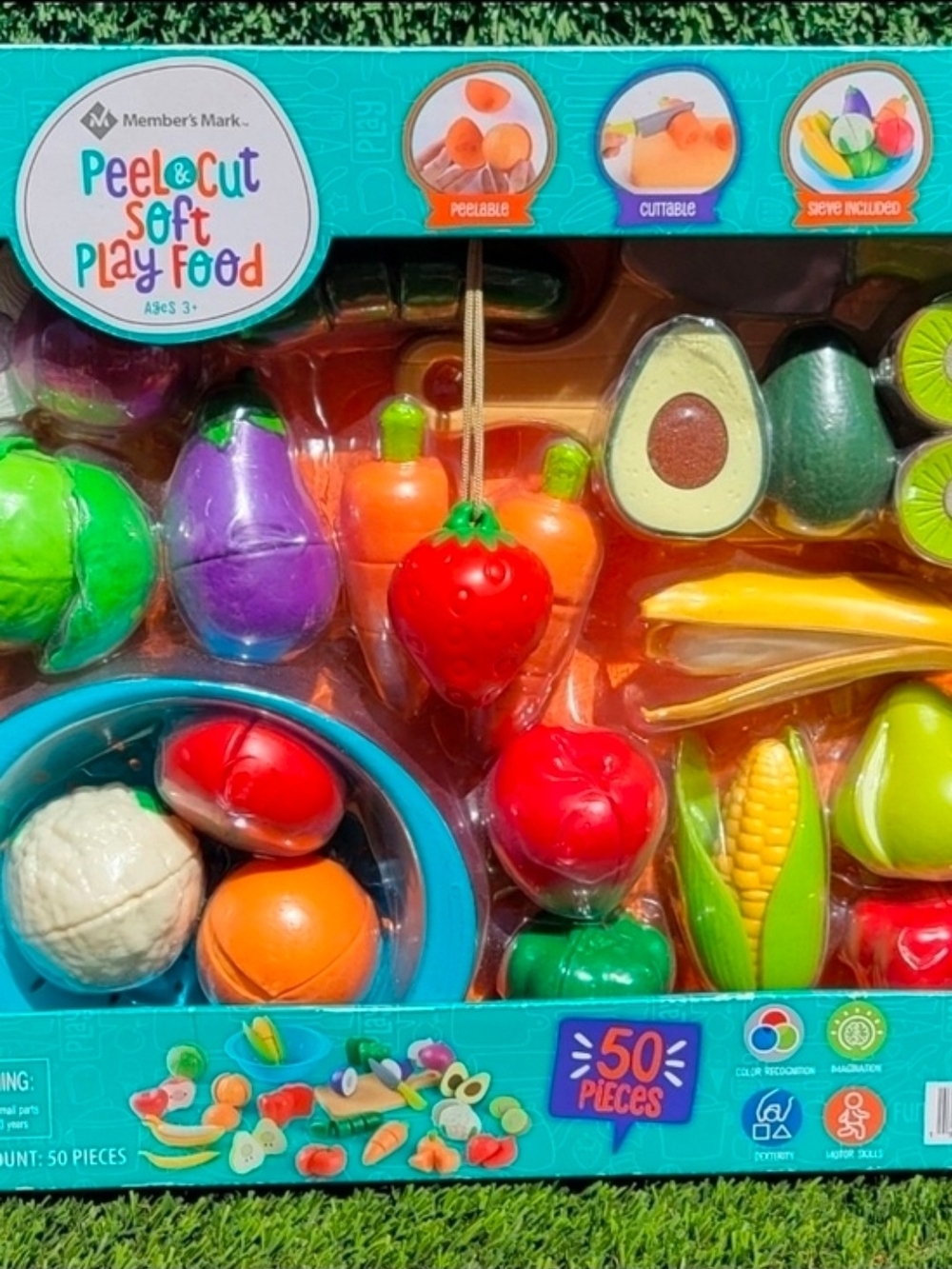 Kids Peel & Cut Soft Play Food Set - Multicolor